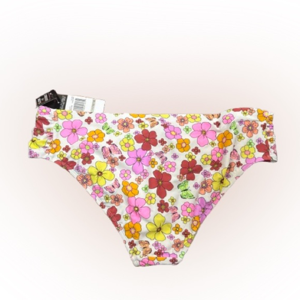 ✨California Waves Plus Size Floral-Print Swim Bottoms Size 1 (16/18) - Picture 3 of 4